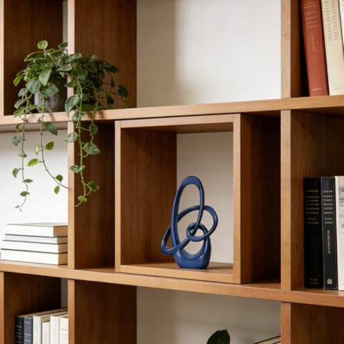 Blue Knot Decor Sculpture, 8.6" Modern Abstract Sculptures Home Decor, Resin Statue Tabletop Accent for Coffee Table, Console Table, Shelf, Mantel, Dining Table Centerpiece, Wedding - color: Blue, size: 8.6in