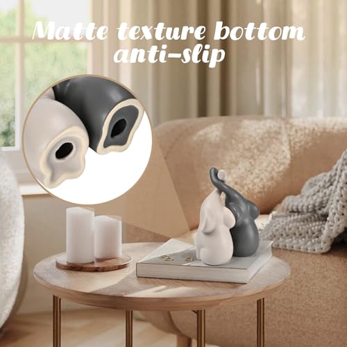 Elephant Statues Home Decor Small Figurines Home Ceramic Decor Sisterhood Elephant Ornament for Living Room House Shelf Table Vanity Entryway DéCor
