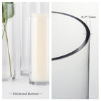 WGVI Quality Thick Weighted Clear Cylinder Glass Vases, 4" W x 12" H, Flower Arrangement Floating Candle Holders Wedding Centerpieces Terrarium Planter Floral Countertop Storage Container, 1 Piece - size: 4"x12"H