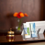 NIUBEE Acrylic Brochure Holder for 4’’ Trifold Pages, 50% Thicker Countertop Acrylic Literature Holder Plastic Flyer Display Stand for Magazine, Pamphlet, Booklets, Menu, Journals, 2 Pack - size: 4" x 6", style: 2 Pack