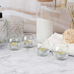 PINIWON 12pcs Clear Glass Tealight Candle Holder, Round Votive Candle Holders, Small Bowl Candle Holder Bulk for Wedding Table Centerpieces Home Decor - size: Small