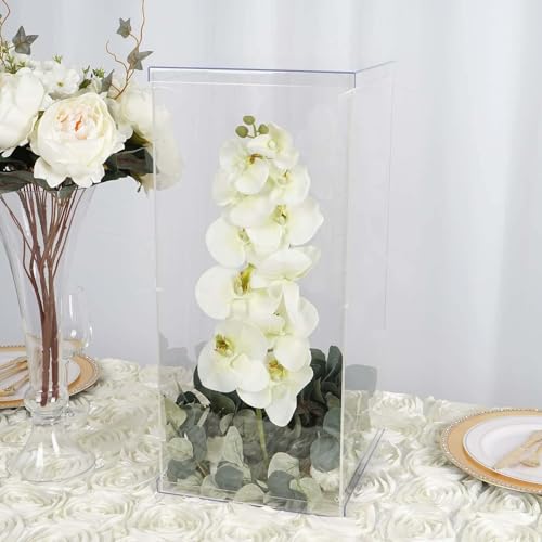 Efavormart 24" Acrylic & Lucite Wedding Decor Ideas Clear Display Box for Centerpieces with Interchangeable Lid and Base - color: Clear, size: 24"