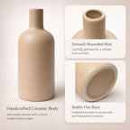 Ceramic Vase Set of 4 – Handmade Boho Neutral Farmhouse Pottery Vases for Pampas Grass, Modern Dried or Fresh Flowers, Decorative Vases for Living Room, Table, Shelf & Entryway