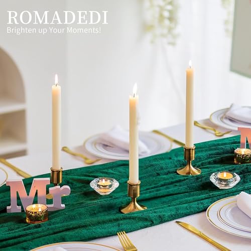 Romadedi Gold Candlestick Candle Holders for Taper, 6 PCS Gold Brass Color Candle Stick Candle Holder for Table Centerpiece, Wedding Reception, Festive Christmas Mantel Decoration or Home Decor - color: Brass-2, size: 6 pcs