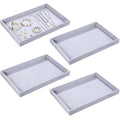Quelay Stackable Jewelry Tray Jewelry Organizer Tray Showcase Display Empty Plate Bracelet Ring Earring Organizer - color: Grey