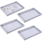 Quelay Stackable Jewelry Tray Jewelry Organizer Tray Showcase Display Empty Plate Bracelet Ring Earring Organizer - color: Grey