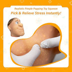 brenzo 2026 New Refillable Pimple Popping Toy – Big Head Squeeze Toy with Golden Hair for Stress & Anxiety Relief, Realistic Pus Burst Fidget Toy, Funny Gag Gift for Adults - style: B-yellow