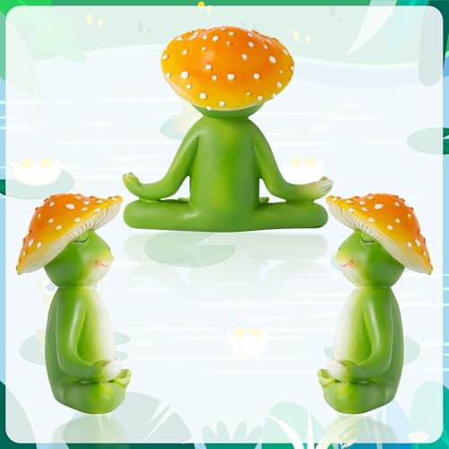 Meditation Frog Resin Statue - Yoga Meditation Frog Statue for Desk Living Room Resin Figurine for Home Patio Office Decoration Cute Plant Statues for Tabletop Garden Office Backyard Decor - style: Frog