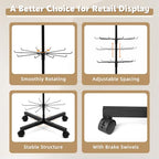 ANBOXIT Retail Display Stand, Rotating Display Rack for Earring Keychains Jewelry Vendor Events & Stores, 7 Tier Movable and Adjustable 1 PCS - Black