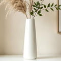 12 Inch White Vase Ceramic Flower Vase, Tall Vases for Pampas Grass, Home Decor, Modern Textured Vases for Living Room Decorations,Table Centerpieces,Shelf,Farmhouse Small Ceramic Vase - style: Shape 12