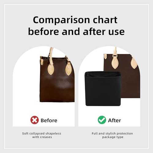 DGAZ Silk Purse Organizer Insert For LV Sac Plat Mini/BB/Medium bag，Silky Smooth Bag Organizer，Luxury Handbag & Tote Shaper(Black,BB) - color: Black, size: BB