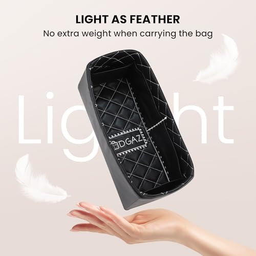 DGAZ Leather Purse Organizer For Kelly Bags,Waterproof and Lightweight,Luxury Handbag Tote in Bag Shapers, Women(KL25 Retourne,Black)
