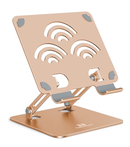 Tablet Stand, Adjustable Tablet Holder for Desk, Premium Aluminum Portable Holder for iPads, Kindle, Switch, and Smartphones, Fits 4-12" Devices Gold, Pro Size - color: Gold, size: Pro Size