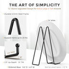 TR-LIFE 3 Pack 12 Inch Plate Stands for Display - Large, Metal Picture Frame Holder Stand + Easels for Decorative Platter, Book, Plaque, Photo, Table Top Art - size: 12 Inch