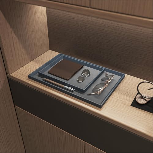 Oirlv Premium Leather Flat Jewelry Tray Jewelry Display Organizer,Valet Tray for Nightstand or Dresser Organizer(Small) - size: Small