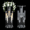 2PCS 5 Arm Candelabra,Clear Centerpiece for Table,Acrylic Centerpiece Stand for Wedding Reception,Acrylic Candle Holder for Event Celebration Wedding Birthday Home Christmas - size: 23.6inch-2pcs
