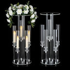2PCS 5 Arm Candelabra,Clear Centerpiece for Table,Acrylic Centerpiece Stand for Wedding Reception,Acrylic Candle Holder for Event Celebration Wedding Birthday Home Christmas - size: 23.6inch-2pcs