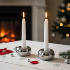 Silver Modern Doughnut Shaped Candlestick Holder, Small Decorative Taper Candle Holder for Bathtub Bedroom Livingroom，2 Pack - size: 2 Pack