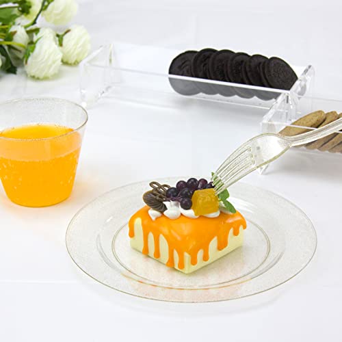 Clear Cracker Serving Tray, Transparent Macaron Display Tray, Rectangular Cracker Holder for Serving Trays, Food Display Cracker Serving Tray Stand for Home, Party, Events, U Shape