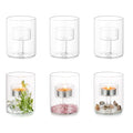 Glasseam Glass Tealight Candle Holder: Small Hurricane Cylinder Votive Holder Set of 6 Modern Table Centerpiece Wedding Christmas Party Decorations, 3.15