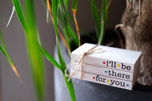 Friends TV Show Signs for Table Shelf decor, Mini Decorative Wooden Book Stack for Tiered Tray Accent, Friendship Gifts - I'll Be There For You Sign - color: There for You