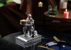 King's Guard Kneeling Knight Candlestick Holders Resin Posture TeaLight Holder Warrior Mobile Phone Stand Pen Holder Candle Holder for Restaurant, Altar, Home Table(Silver) - color: Silver