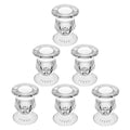Glass Taper Candle Holder Set of 6 - Clear Crystal Candlestick Holders for Tapered Candles, Elegant Candle Stick Holder Set for Wedding Party Christmas Thanksgiving Festival (6, Transparent)
