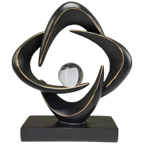 Modern Home Decor Abstract Decorative Sculpture Decorations for Living Room Dining Room Office, Resin Art Statues Coffee Table Bookshelf Decor Accents (Black) - color: Black