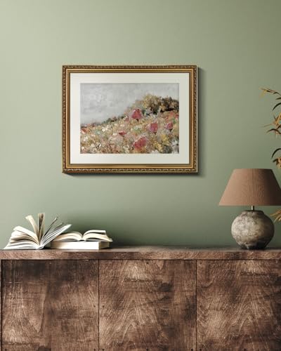 VIYYIEA Gold Framed Wall Art Canvas Print Home Decor Flower Art Vintage Botanical Print Rustic Farmhouse Wall Decor Mid Century Modern Art Coastal Print Floral Room Decor Wall Pictures Bedroom 16x20in - color: Blossom, size: 20"L x 16"W