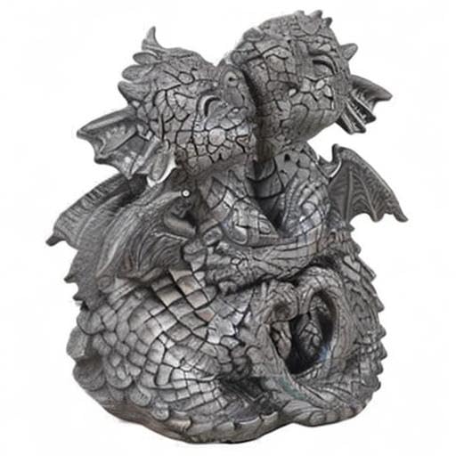 Pacific Giftware Garden Dragon Lovely Couple Garden Display Decorative Accent Sculpture Stone Finish 4.75 inch Tall