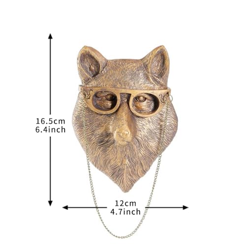 Joogour Head Wall Mount Decor,Resin Animal Sculptures，Art Deco Wall Hanging Decoration for Living Room Bedroom Officeroom Gift (Fox)