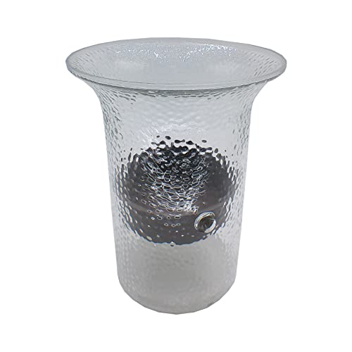 Glass Hurricane Pillar Candle Holder with Rustic Metal Insert, Perfect as a Centerpiece (Small Bubble Glass) - size: 11" Tall Bubble Glass