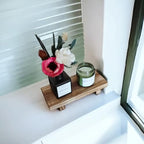 Wood Riser for Decor, 8.66X3.54in Wood Pedestal Stand, Small Wooden Riser for Bathroom for Kitchen Counter