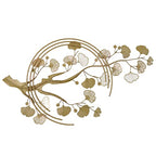 SanBouSi Large Luxury Golden 3D Ginkgo Leaf Metal Wall Decor Large Modern Metal Wall Art Sculpture Green Ginkgo Decorative Wall Sculpture for Living Room Bedroom 43inch