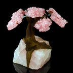 Rose Quartz Gem Tree on Natural Quartz Base – Healing Crystal Art Sculpture