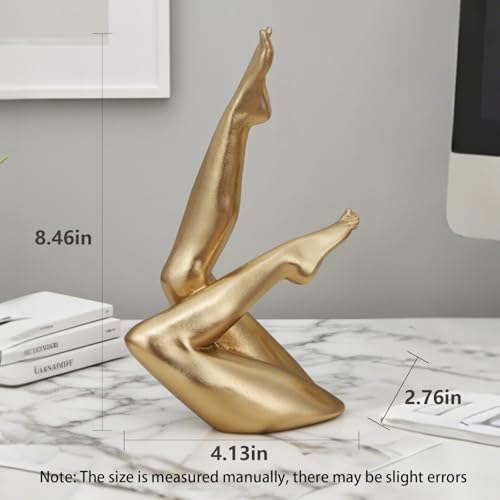 Golden Legs Sculpture Elegant Resin Home Decor Legs Statues Versatile Indoor/Outdoor Ornament, Bedroom, Office Desktop, Cabinets, Perfect (Bent Leg) - color: Bent Leg