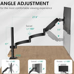 WALI Single Long Monitor Arm - Computer Monitor Arm Desk Mount for 13-32 inch, Hold up to 19.8lbs, Extra Long Adjustable Stand, Full Motion Tall Arm, VESA 75/100mm, (GSDM001L) - size: 13"-32", style: Single Arm