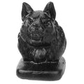 Nupuyai Hand Carved Wolf Head Statue for Home Decor, Natural Black Obsidian Crystal Figurine Stone Sculpture Decoration for Fengshui - style: Wolf Head