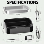 Trim Tray with Replaceable 150 Micron Mesh Screen – Includes 2 Precision Scissors, Static Brush & Magnifying Glass – Sifting Tray for Fine Particle Sorting & Small Items - size: Large(with 2 Scissors, Brush & Magnifier)