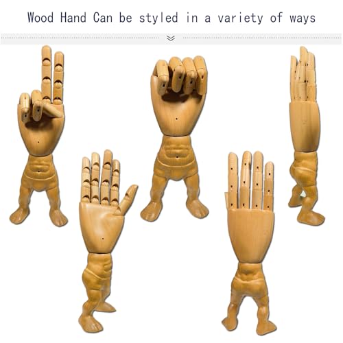 Hand Model,Wood Hand for Nails,Drawing Wooden Hand,Wooden Mannequin,Wood Hand,Hand Model for Drawing,Male_R with Lower Body - color: Male_r With Lower Body 12.8in