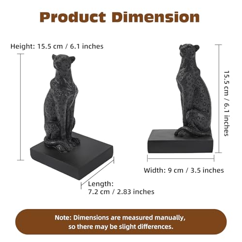 Black Cheetah Bookends, Book Ends for Shelves to Hold Books Heavy Duty, Creative Resin Book Stoppers for Home Farmhouse Shelves Office Lover Gift - color: Cheetah Bookends Black