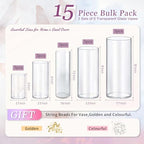 KRNDUMA 15pcs Glass Vase Cylinder Vases for Centerpieces Small Flower Glass Vases Home Decor Centerpiece Table Clear Flower Vase Decorations for Wedding＆Holiday 4,6,7.5,8,10 Inch Tall - size: 15Pack-4+6+7.5+8+10Inches