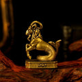 Capricorn – Capricorn Goat Zodiac Brass Sculpture – Solid Handmade Retro Figurine, Elegant Home & Office Decor, Astrology Enthusiast Gift - style: Capricorn