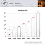 WGVI Hurricane Candle Holder Sleeve, Wide 4", Height 8", Clear Glass Cylinder Candleholder, Chimney Tube, Open Ended Candle Shade, 1 Piece - size: 4"x8"H