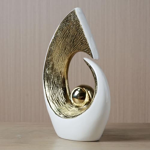 HAUCOZE Modern Sculpture Decor Abstract Statue Figurine Home Decoration Gifts Bookshelf Desktop Crafts Ceramic Arts 10 inch