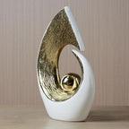HAUCOZE Modern Sculpture Decor Abstract Statue Figurine Home Decoration Gifts Bookshelf Desktop Crafts Ceramic Arts 10 inch