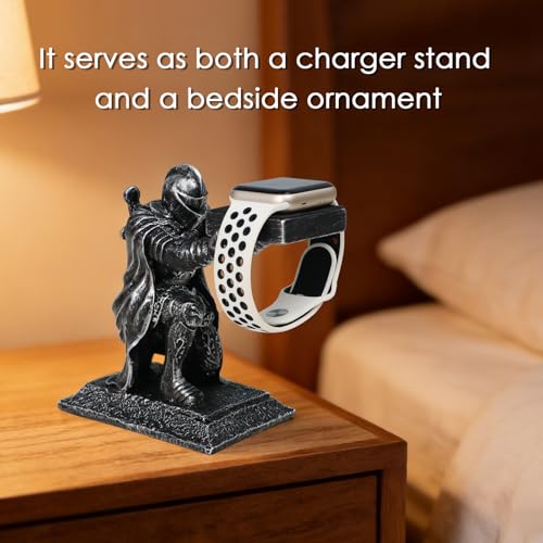 for Apple Watch Charger Stand Holder Compatible with Apple Watch Series Ultra3/Ultra2/11/10/9/8/7/6/5/SE3/SE2(49/46/45/44/42/41/40/38mm) Loyal Knight iWatch Charging Dock, Used as a Tabletop Ornament