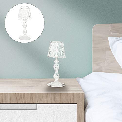 Uonlytech Glass Candlestick 7.48In Decorative Candle Holder for Home Bedroom Office Table Lighting Elegant Household Candle Stand