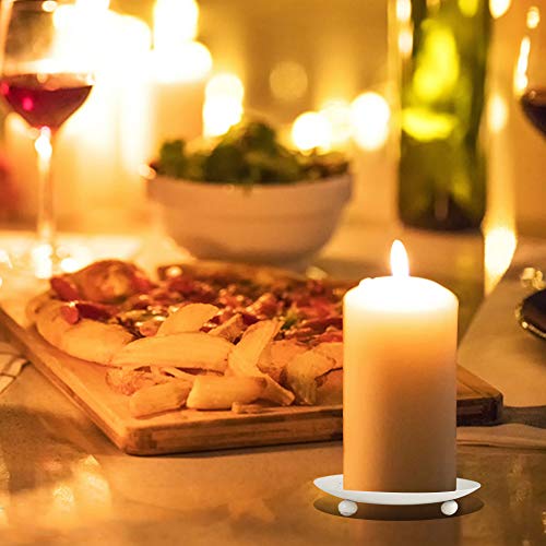 Decorative Iron Plate Candle Holder Pedestal Wax Candle Stand, Taper Candles for Candlesticks, Pillar Candle Holder for Wedding Decoration, Home Decor Bar Party (White and Gold) - color: Gold,golden,white