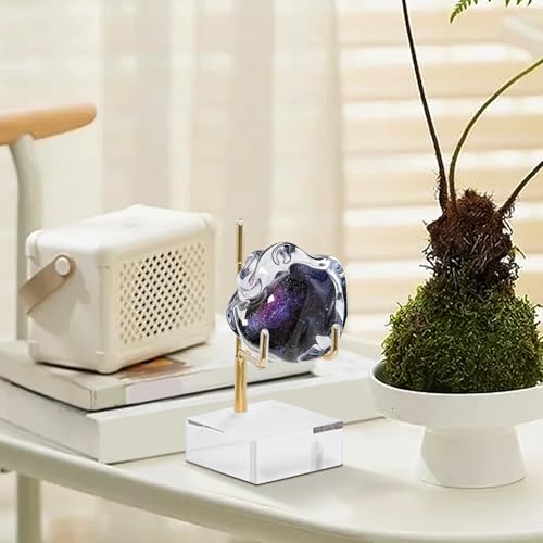 6pc Rock Display Stand, Adjustable Metal Arms Display Stand with Base Crystal Display Stand Small Rock Collection Display Mineral Display Easel for Crystal Gemstones Geodes Fossils (Clear Acrylic) - color: Clear Acrylic